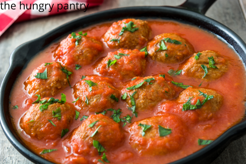 Sheet Pan Meatballs with Tomato Salad and Green Sauce