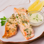 Salmon In Garlic And Lemon Sauce